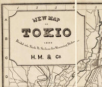 Old Map of Tokyo Japan 1893 Vintage Map Tokyo | Vintage Map Wall Art Print