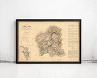 Old Map of Galicia Galiza Espana 1837 Spain Vintage Map | Vintage Map Wall Art Print