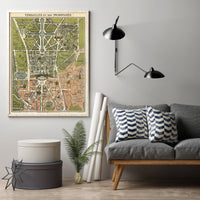 Old Map of Versailles  France 1920  | Vintage Map Wall Art Print