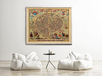 Old Map of Paris 1576 Vintage Map of Paris | Vintage Map Wall Art Print