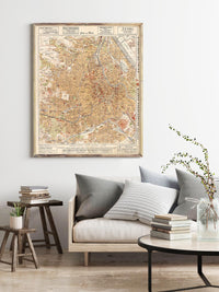 Old Map of Vienna Austria 1928 Vintage Map | Vintage Map Wall Art Print