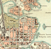 Old map of Helsinki 1897  | Vintage Map Wall Art Print