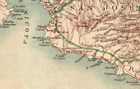 Old Map of Costa Rica 1903 Vintage Map | Vintage Map Wall Art Print