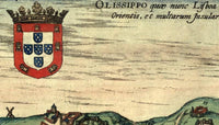 Old Map of Lisbon 1598 Lisboa Portugal Vintage MAp | Vintage Map Wall Art Print
