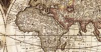 Old World Map 1660 Antique World Map | World Map Gift World Map Print | Vintage World Map | World Map Wall Art | Large Map Print