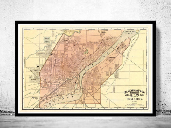 Old map of Toledo Ohio 1892 Vintage Map | Vintage Map Wall Art Print