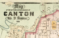 Old Map of Guangzhou Old Canton 1860 China Vintage Map  | Vintage Map Wall Art Print