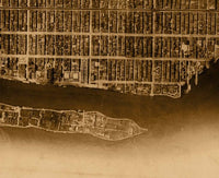 New York Vintage Aerial Photography 1921 Vintage Map | Vintage Map Wall Art Print