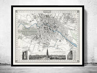 Old Map of Berlin, Germany 1860 Antique Vintage Map | Vintage Map Wall Art Print