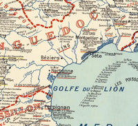 Old map of France Gastronomy Vintage Poster  | Vintage Map Wall Art Print