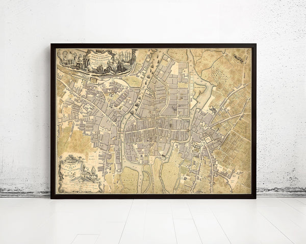 Old Map of Cork Ireland 1759 Old Map Cork Vintage Map | Vintage Map Wall Art Print