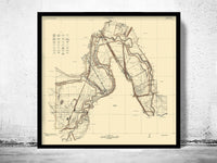 Old Map of Fort Worth Texas 1915 Vintage Map | Vintage Map Wall Art Print
