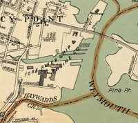 Old Map of Quincy 1908 Massachusetts Vintage Map  | Vintage Map Wall Art Print