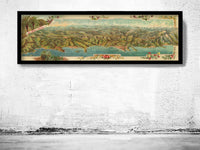 Old Map of Cote D Azur France 1925 Vintage Map | Vintage Map Wall Art Print