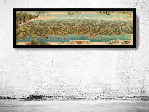 Old Map of Cote D Azur France 1925 Vintage Map | Vintage Map Wall Art Print