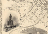 Old Map of Birmingham  United Kingdom 1851 Vintage Map | Vintage Map Wall Art Print