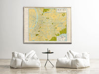 Old Map of Taipei Taiwan Touristic Guide Map | Vintage Map Wall Art Print