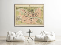Old Map of Lyon France 1894 Vintage Map of Lyon | Vintage Map Wall Art Print