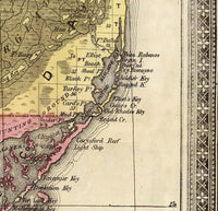 Old Map of Florida 1870 Vintage Map | Vintage Map Wall Art Print