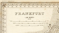 Old Map of Frankfurt Germany 1845 Vintage Map | Vintage Map Wall Art Print