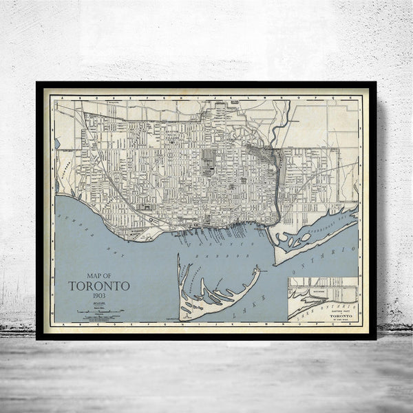 Old Map of Toronto Canada 1903 Vintage Map Toronto | Vintage Map Wall Art Print
