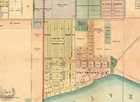 Old map of Davenport Iowa 1857  | Vintage Map Wall Art Print
