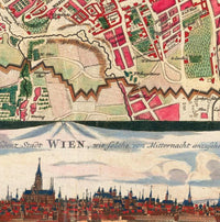 Old Map of Vienna Wien Austria 1712  | Vintage Map Wall Art Print