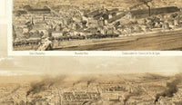 Old View of Paris 1897 France Vintage Map of Paris | Vintage Map Wall Art Print