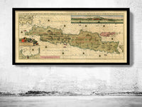 Old Map of Java and Madura Islands Indonesia 1730 Vintage Map | Vintage Map Wall Art Print