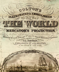 Old World Map 1854 Mercator Projection Vintage Map | World Map Gift World Map Print | Vintage World Map | World Map Wall Art
