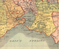 Old Map of Victoria Australia Oceania 1890  | Vintage Map Wall Art Print