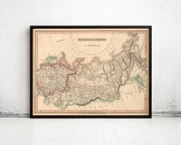 Old Map of Russia Russian Empire 1808  | Vintage Map Wall Art Print