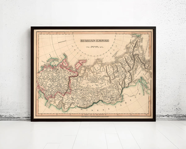 Old Map of Russia Russian Empire 1808  | Vintage Map Wall Art Print