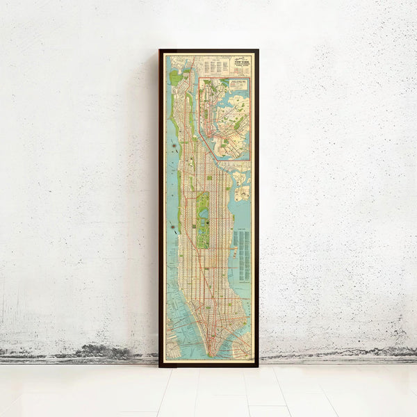 Old Map of New York Subway 1920 Underground New York Map Vintage Map | Vintage Map Wall Art Print