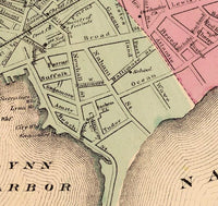 Old Map of Lynn 1871 Massachusetts Vintage Map of Lynn | Vintage Map Wall Art Print