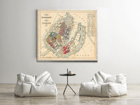 Old Map of Copenhagen Denmark 1853 Vintage Map | Vintage Map Wall Art Print