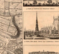 Old Map of Bristol UK 1750 Vintage Map | Vintage Map Wall Art Print