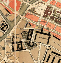Old Map of Strasbourg Strassburg 1880 France Vintage Map  | Vintage Map Wall Art Print