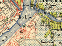Old Map of Hue Vietnam 1910 Vintage Map | Vintage Map Wall Art Print