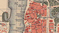 Old Map of Dusseldorf Germany 1877 Vintage Map | Vintage Map Wall Art Print