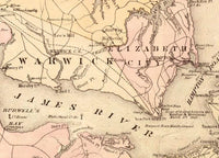 Old Map of Yorktown VA 1881  | Vintage Map Wall Art Print