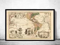 Beautiful World Map Vintage Atlas 1740 Mercator projection  | World Map Gift World Map Print | Vintage World Map | World Map Wall Art