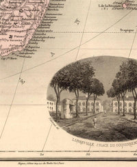 Old Map of South Africa 1892 Africa du Sud  | Vintage Map Wall Art Print