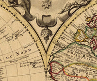 Old World Map antique 1742  | World Map Gift World Map Print | Vintage World Map | World Map Wall Art | Large Map Print