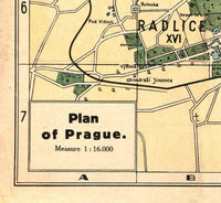Old Map of Prague 1900 Czech Republic | Vintage Map Wall Art Print