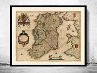 Vintage Map of Ireland 1640 Beautiful Old Map of Ireland  | Vintage Map Wall Art Print