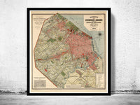 Old Map of Buenos Aires Argentina 1909 Vintage Map | Vintage Map Wall Art Print