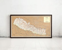 Old Map of Nepal 1968 Vintage Map of Nepal | Vintage Map Wall Art Print