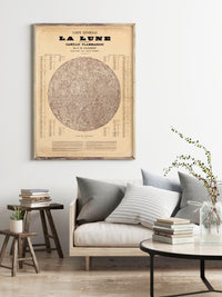 Vintage Moon Chart 1887 Carte générale de la lune Vintage Moon | Vintage Map Wall Art Print