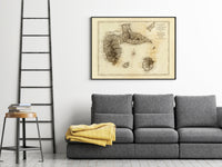 Old Map of Guadeloupe 1775 Vintage Map | Vintage Map Wall Art Print